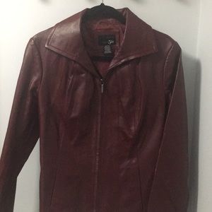 Red leather jacket